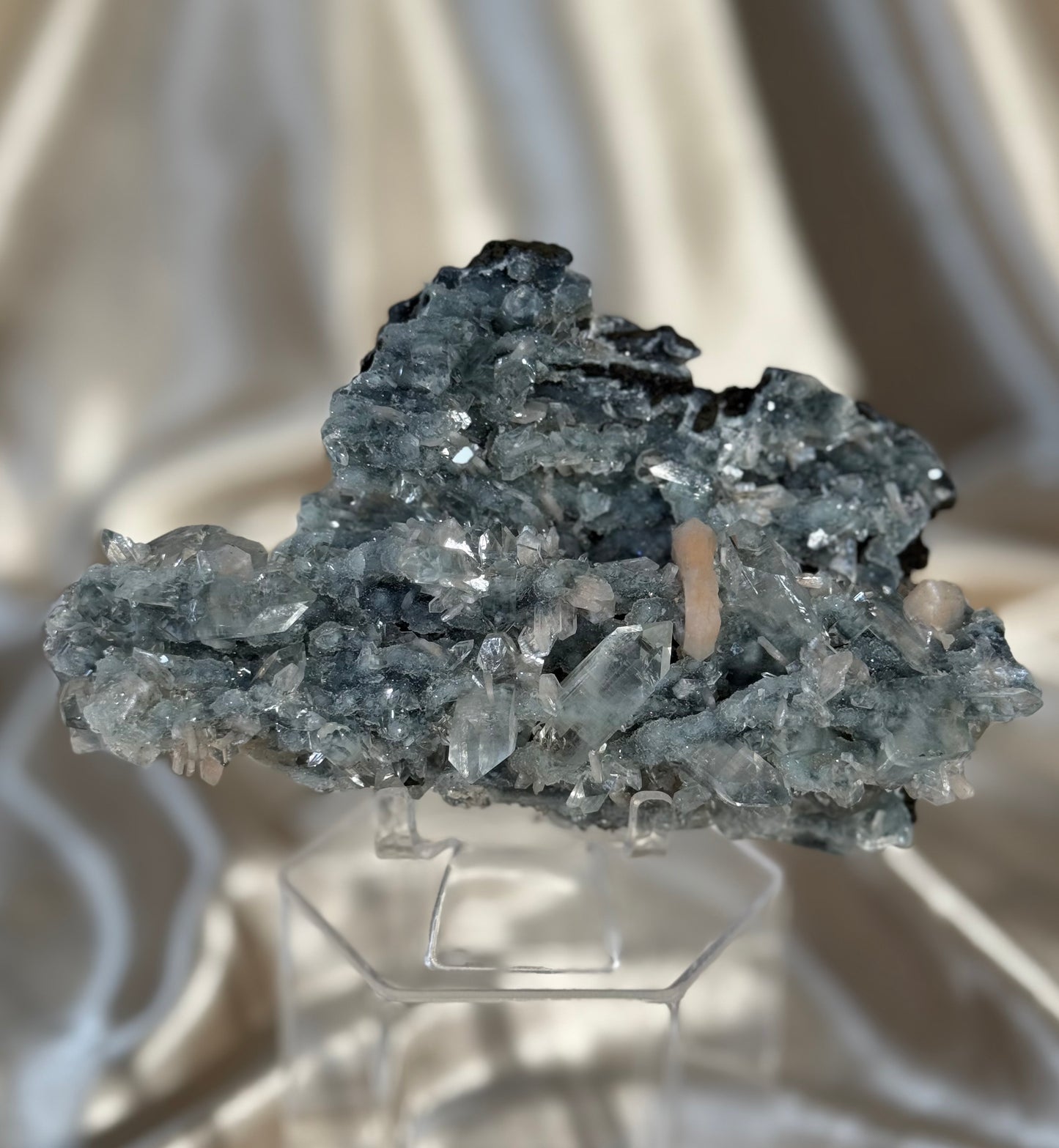 Deep Blue Chalcedony with Apophyllite G