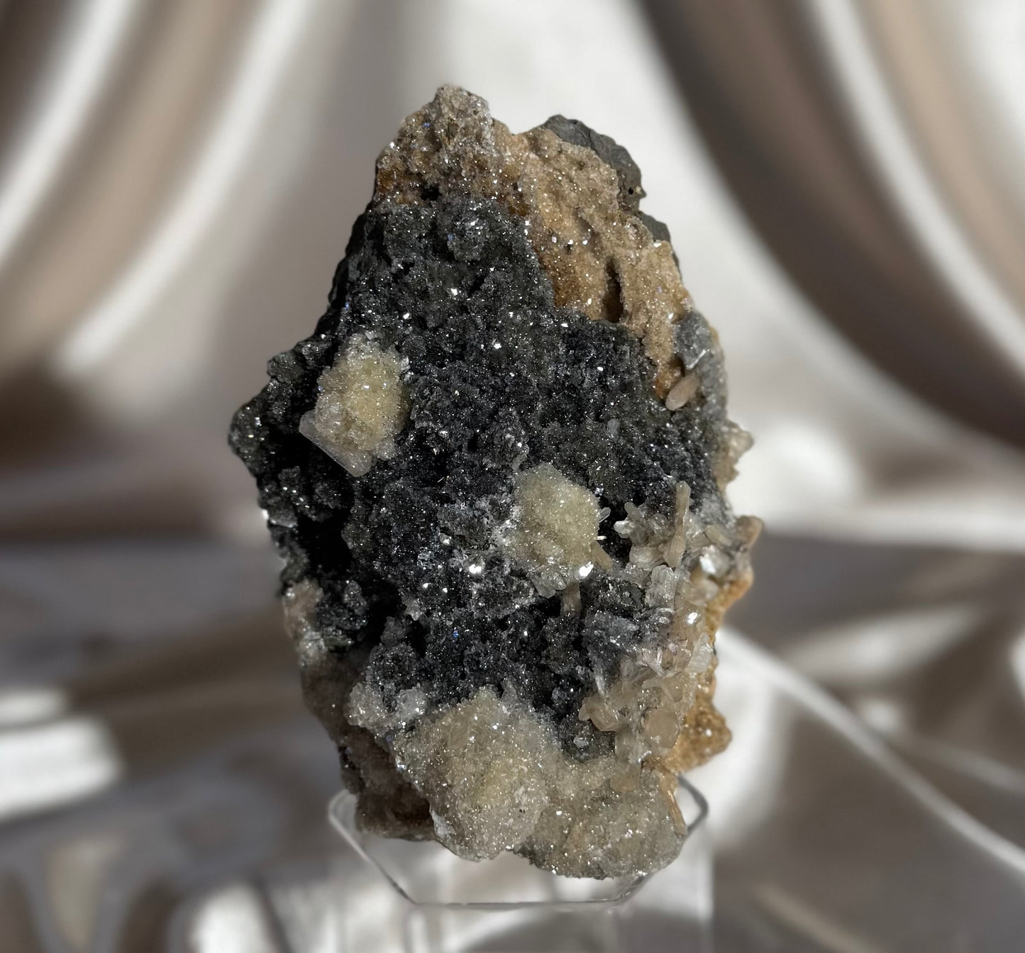 ‘Twilight Moss’ Micro Heulandite with Coated Calcite