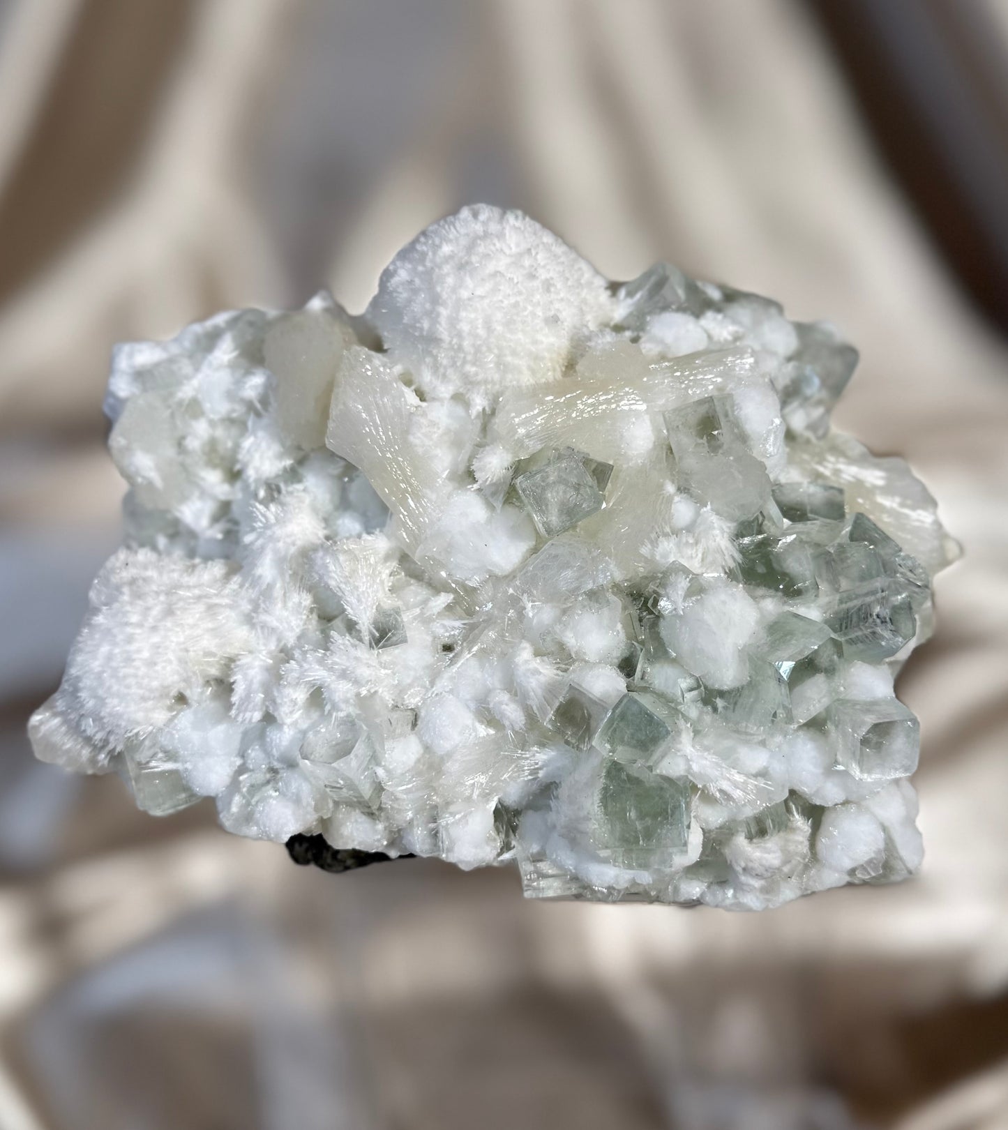 “Sage bloom” Apophyllite with Gyrolite G