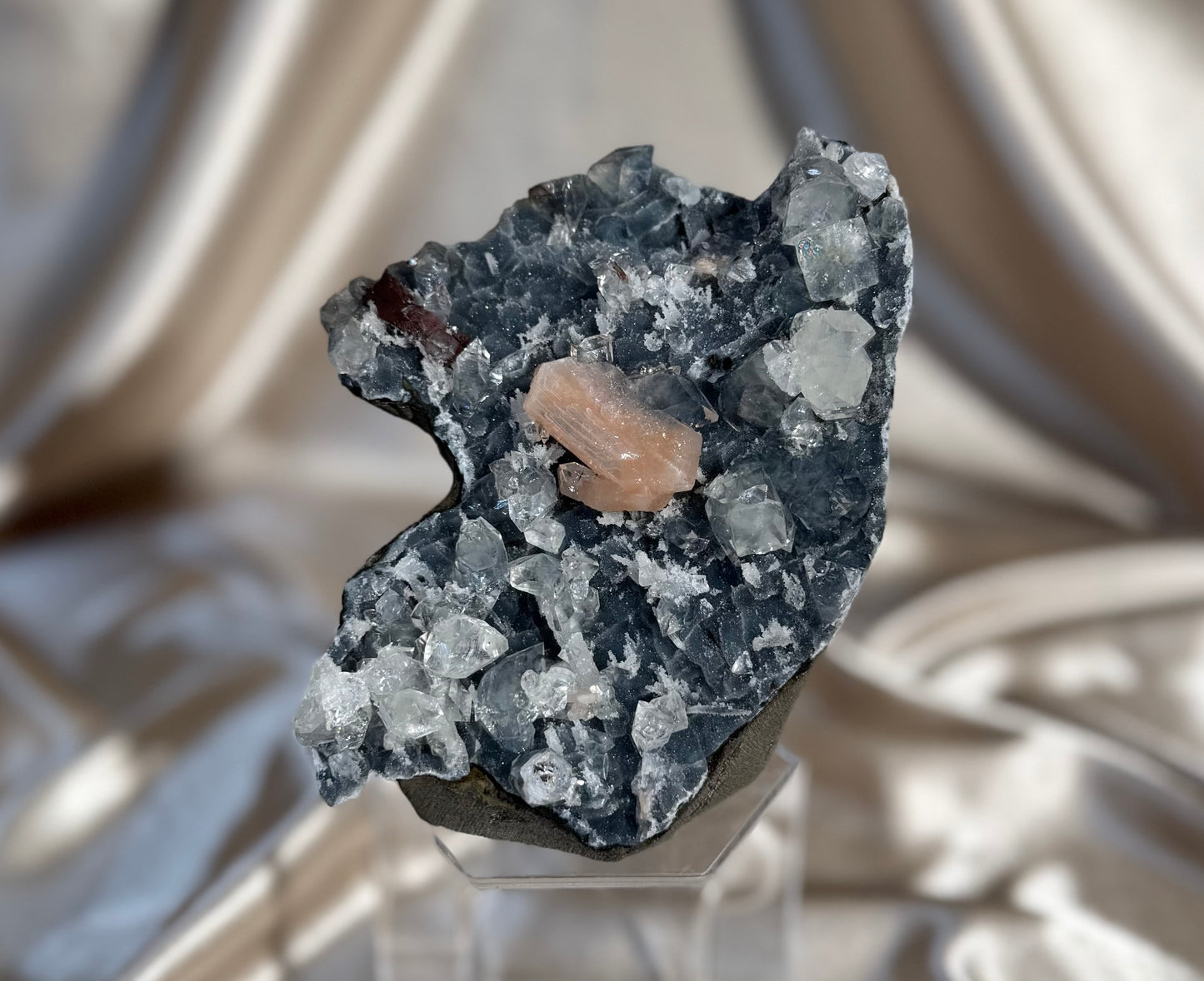 Navy Blue Chalcedony with Apophyllite A