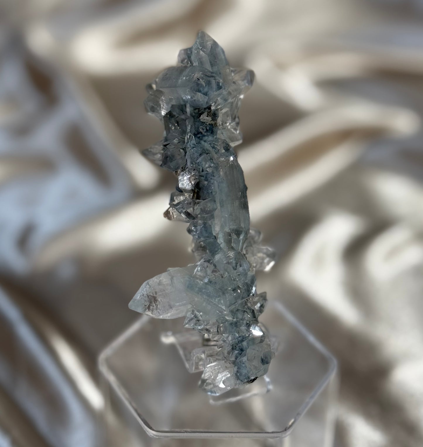Deep Blue Chalcedony with Apophyllite H