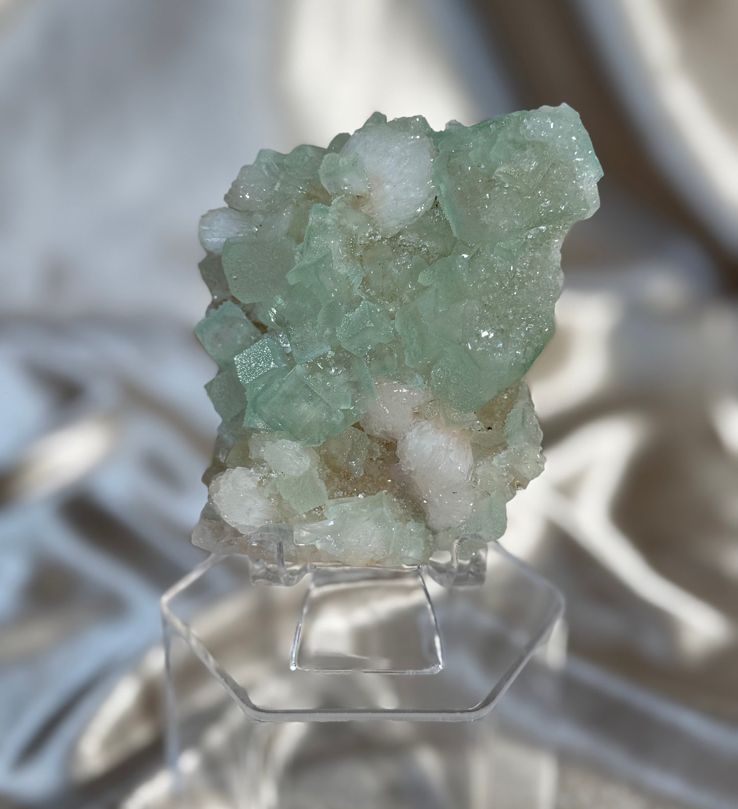 Green Apophyllite with Stilbite G