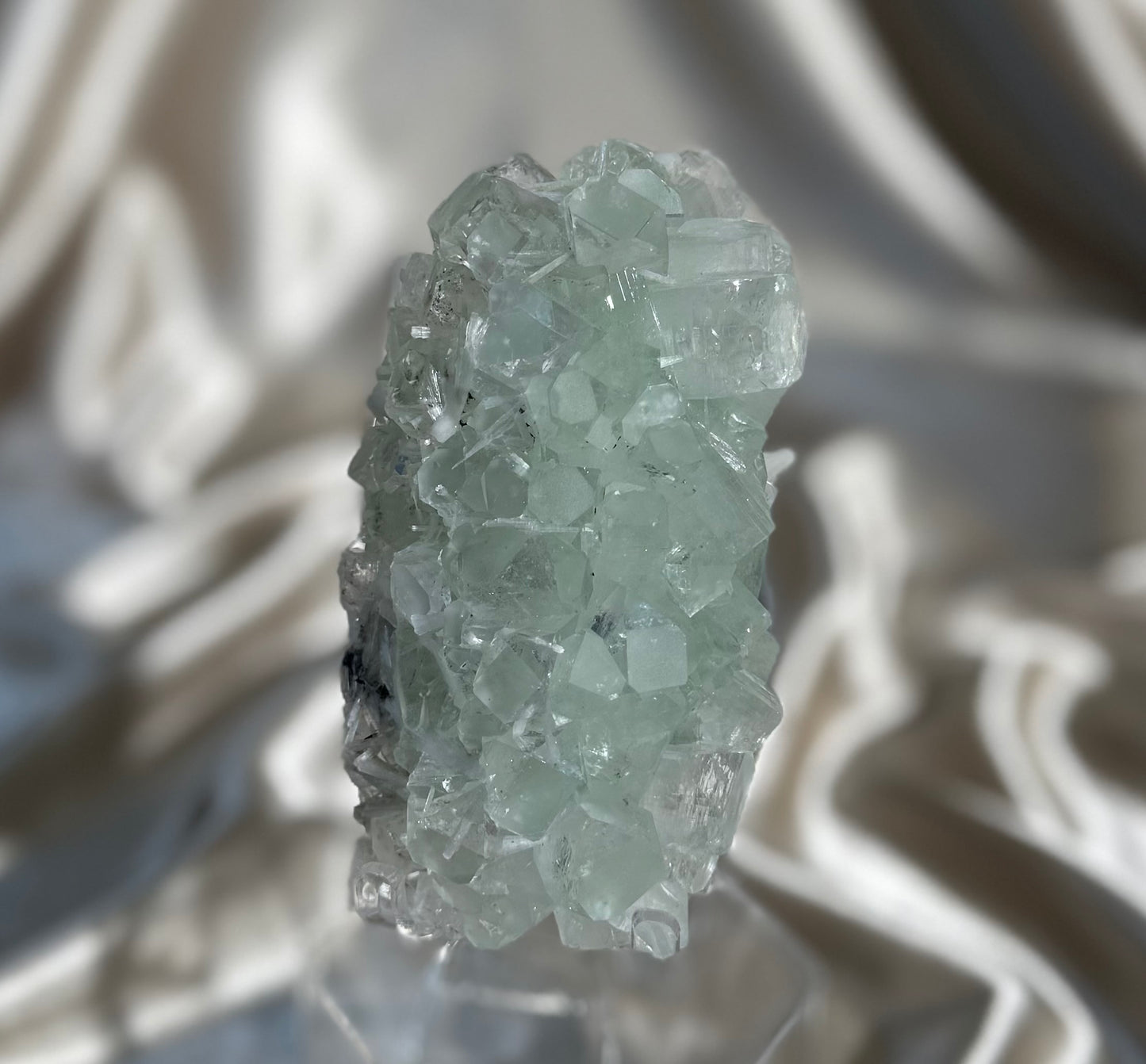 ‘Mint Fern’ Green Apophyllite with Scolecite F