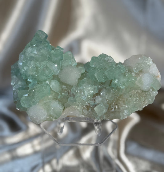 Green Apophyllite with Stilbite I