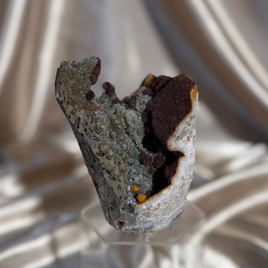 ‘Toadstool Pocket’ Gyrolite on Green Chalcedony B