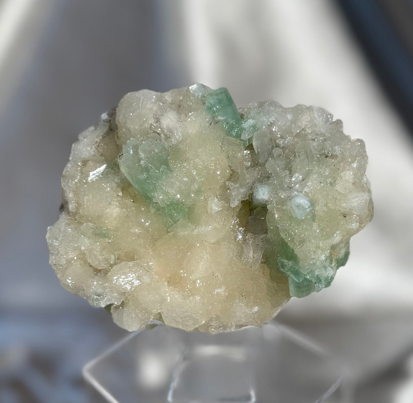 Sugary Stilbite with Green Apophyllite L