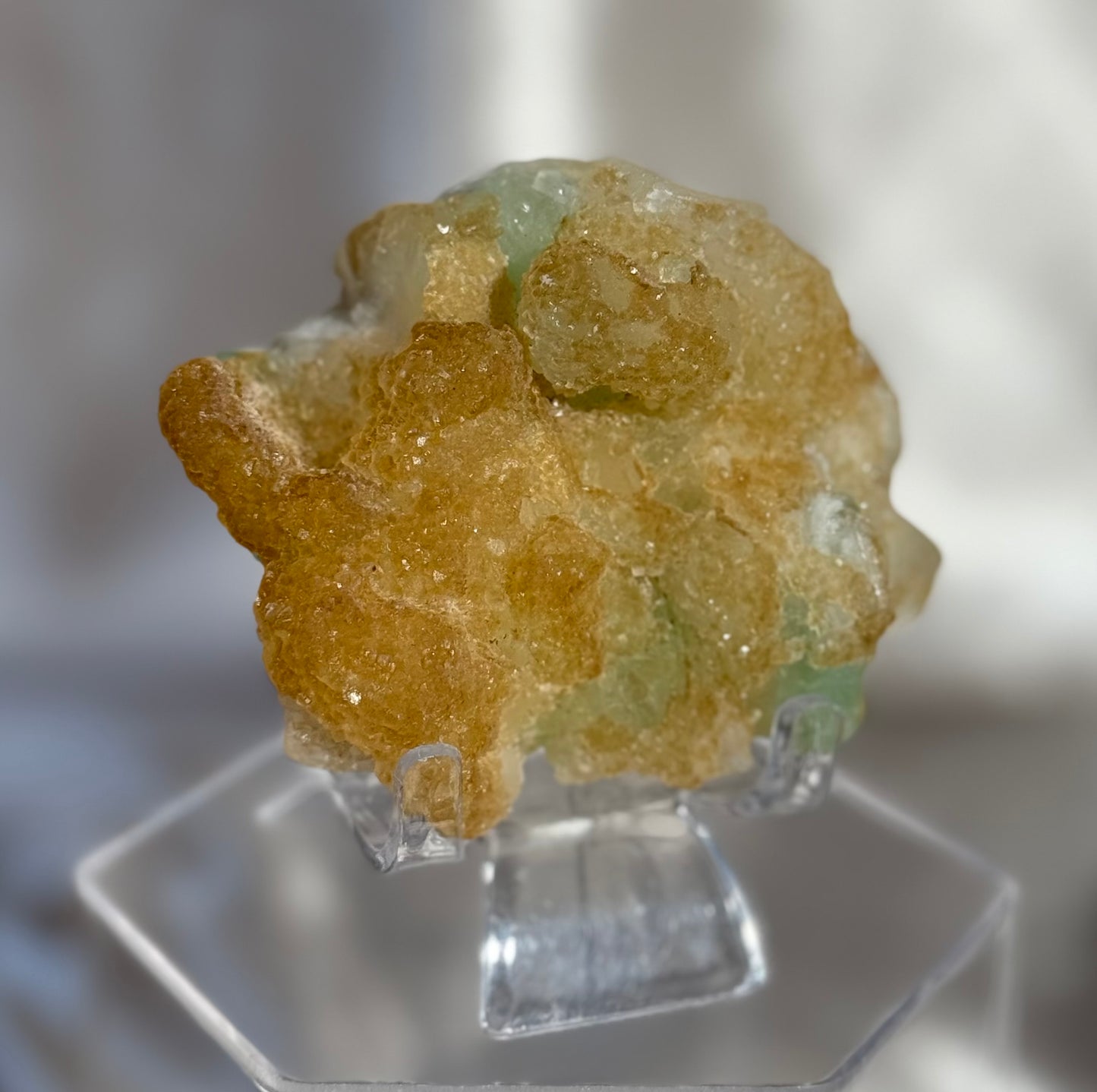 Sugary Stilbite with Green Apophyllite M
