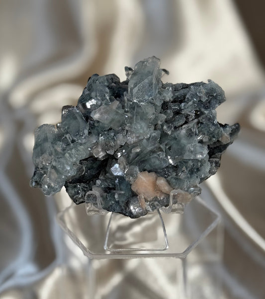 Deep Blue Chalcedony with Apophyllite F