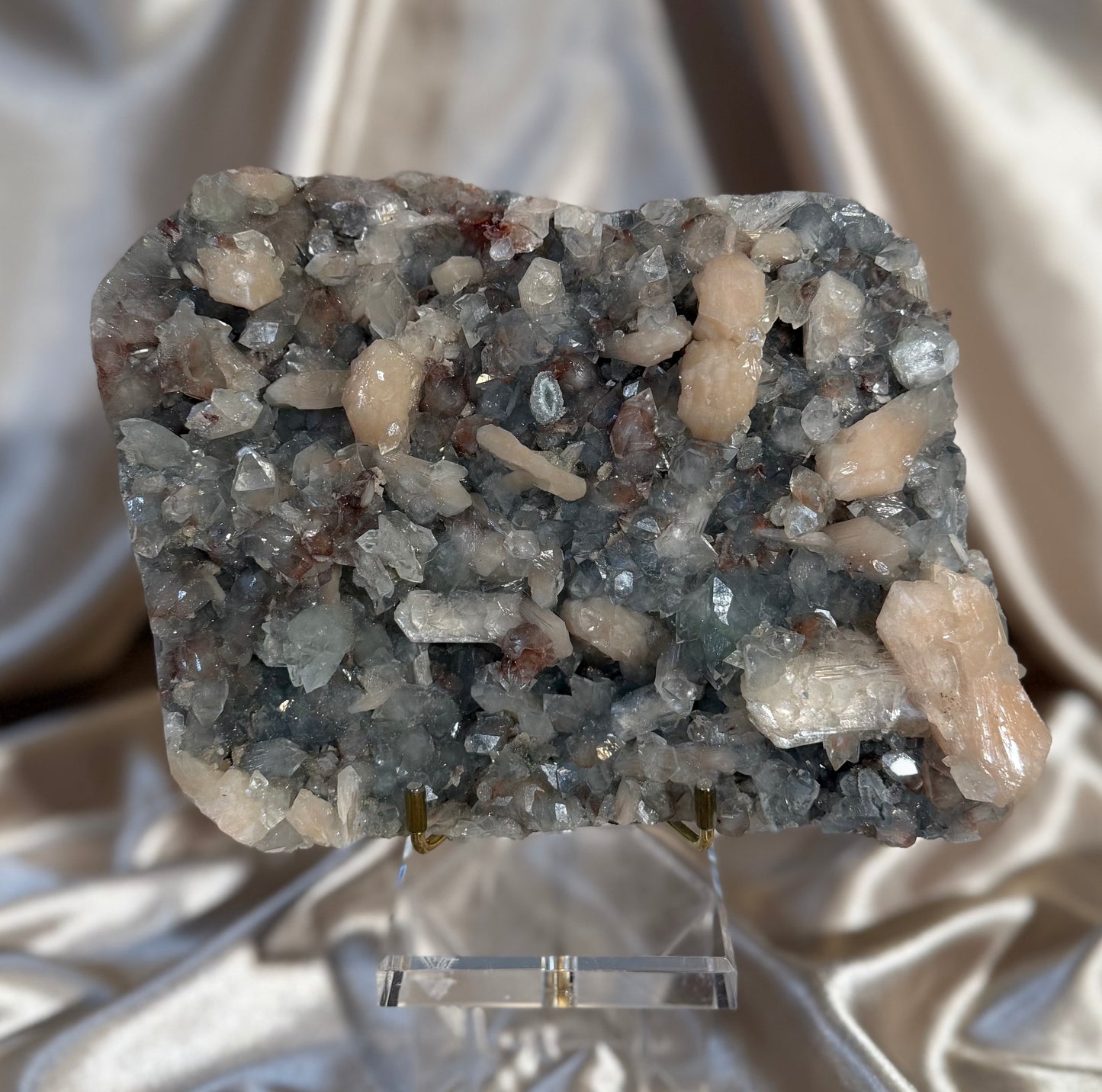 Blue Chalcedony with Coated Calcite F
