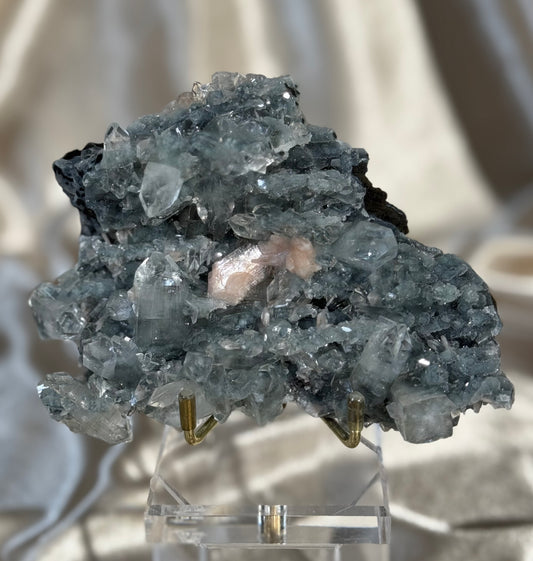 Deep Blue Chalcedony with Apophyllite I