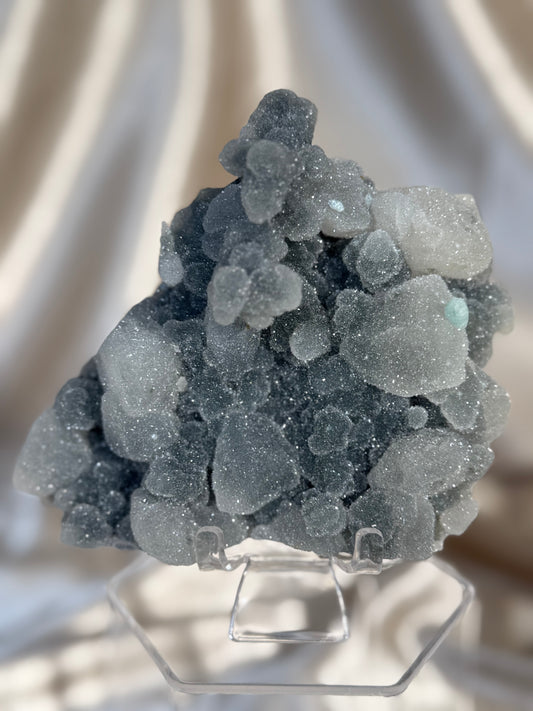 “Frosted pocket” Black Chalcedony O
