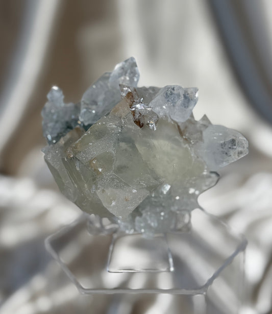 Apophyllite on Calcite