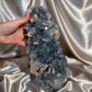 Apophyllite on Blue Chalcedony H