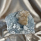 Calcite on Blue Chalcedony