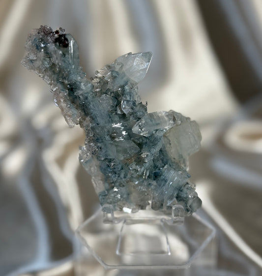 Deep Blue Chalcedony with Apophyllite E