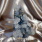 Apophyllite on Blue Chalcedony A