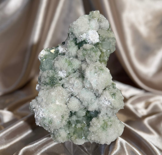 ‘Pistachio Crunch’ Green Apophyllite on Mordenite D