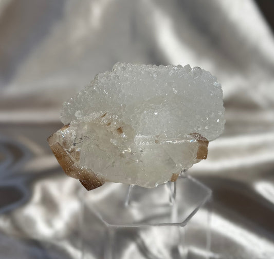 Calcite with Sugary Quartz and Apophyllite B