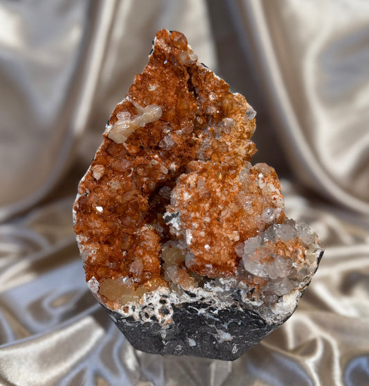 ‘Sun Kissed’ Apophyllite over Hematite G