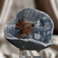 Dark Brown Stacked Calcite on Blue Quartz