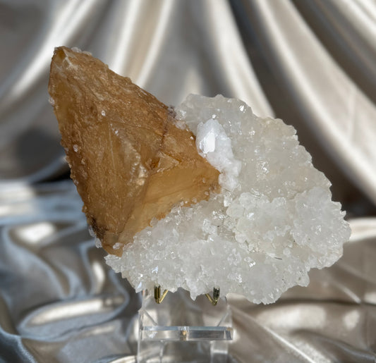 XL Honey Calcite with Quartz