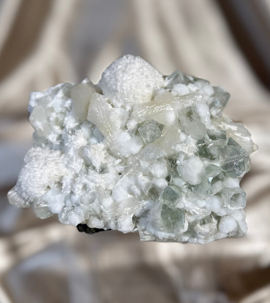“Sage bloom” Apophyllite with Gyrolite G