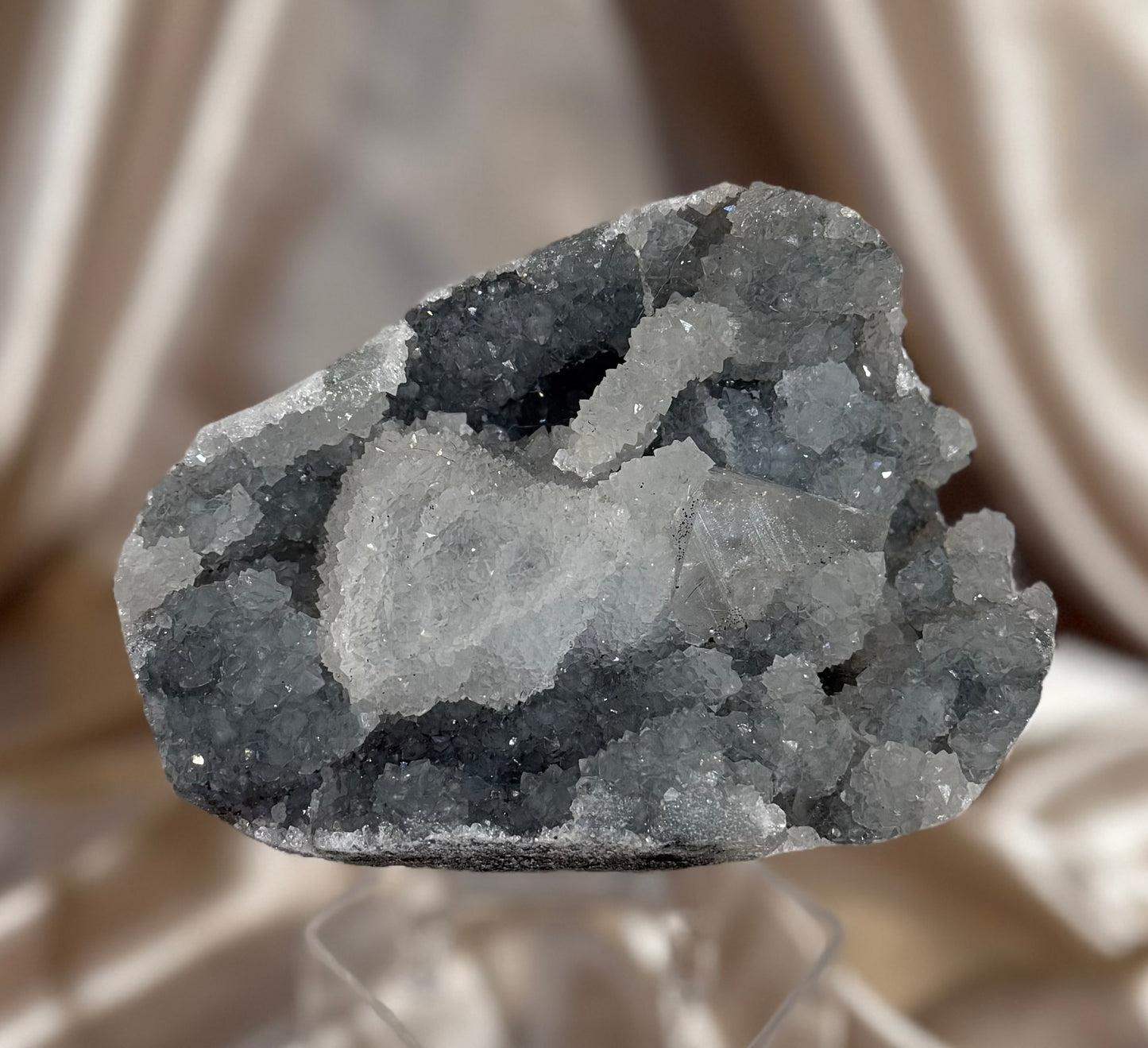 Blue Quartz Coated Calcite