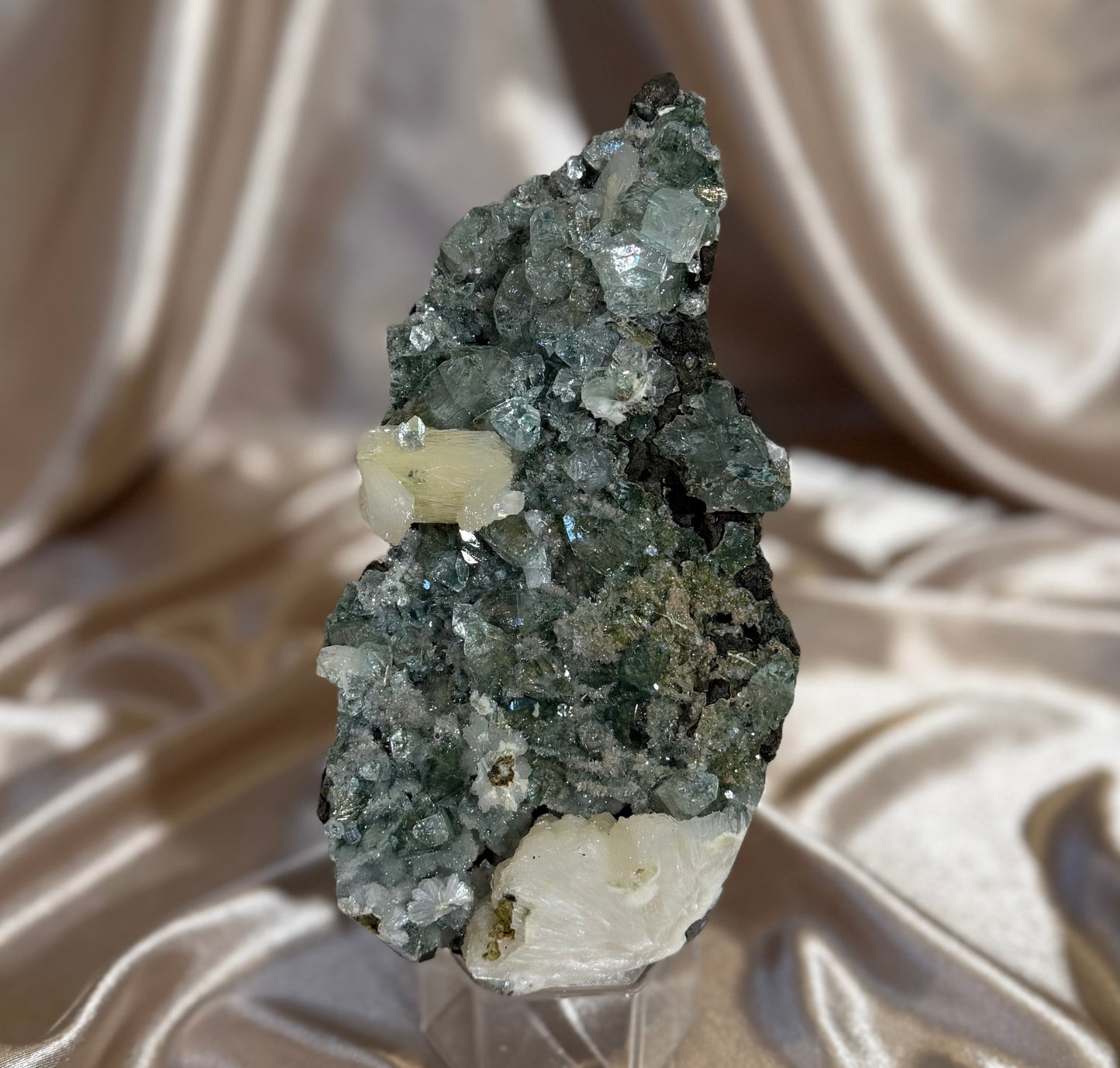 ‘Lemon Blossom’ Green Apophyllite with Yellow Stilbite B