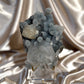 Coated Calcite on Blue Chalcedony Stalactites