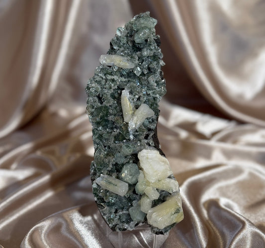 ‘Lemon Blossom’ Green Apophyllite with Yellow Stilbite C