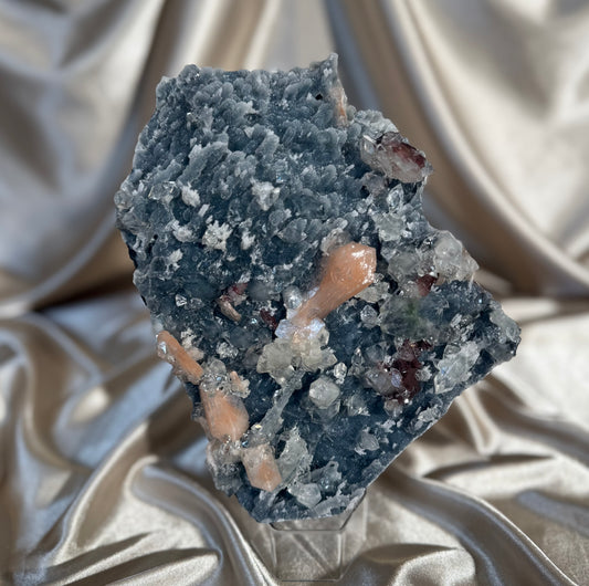 Large Navy Blue Chalcedony with Apophyllite C