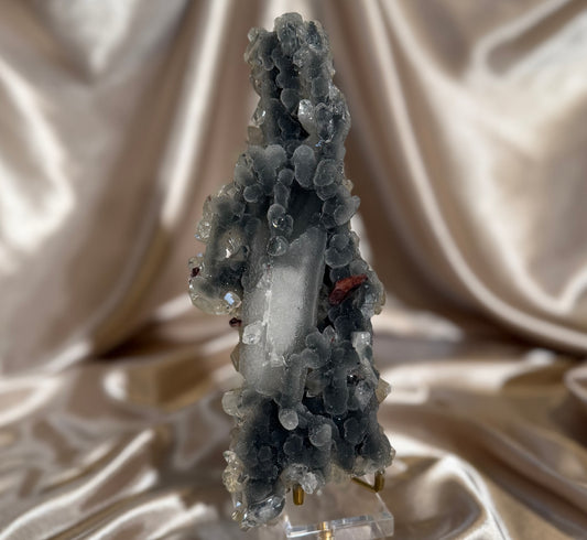 Black Chalcedony and Coated Calcite Stalactite
