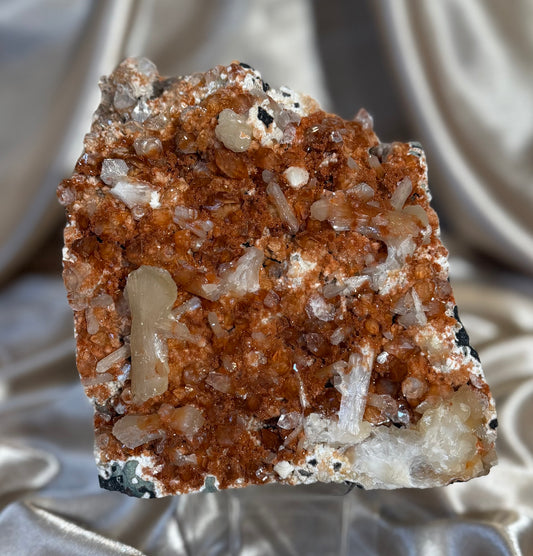 ‘Sun Kissed’ Apophyllite over Hematite E