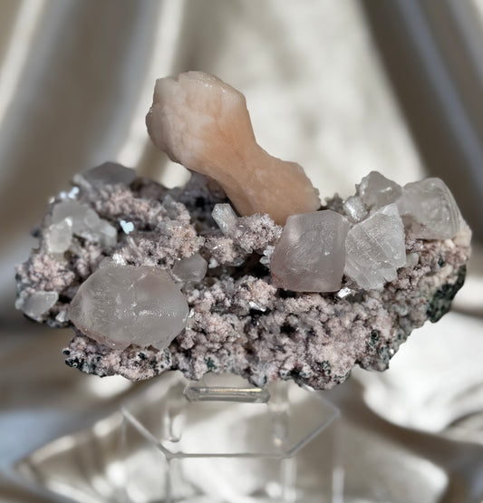 Pink Chalcedony with Calcite