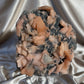 Sugary Stilbite on Black Chalcedony B