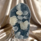 Coated Calcite on Blue Chalcedony A