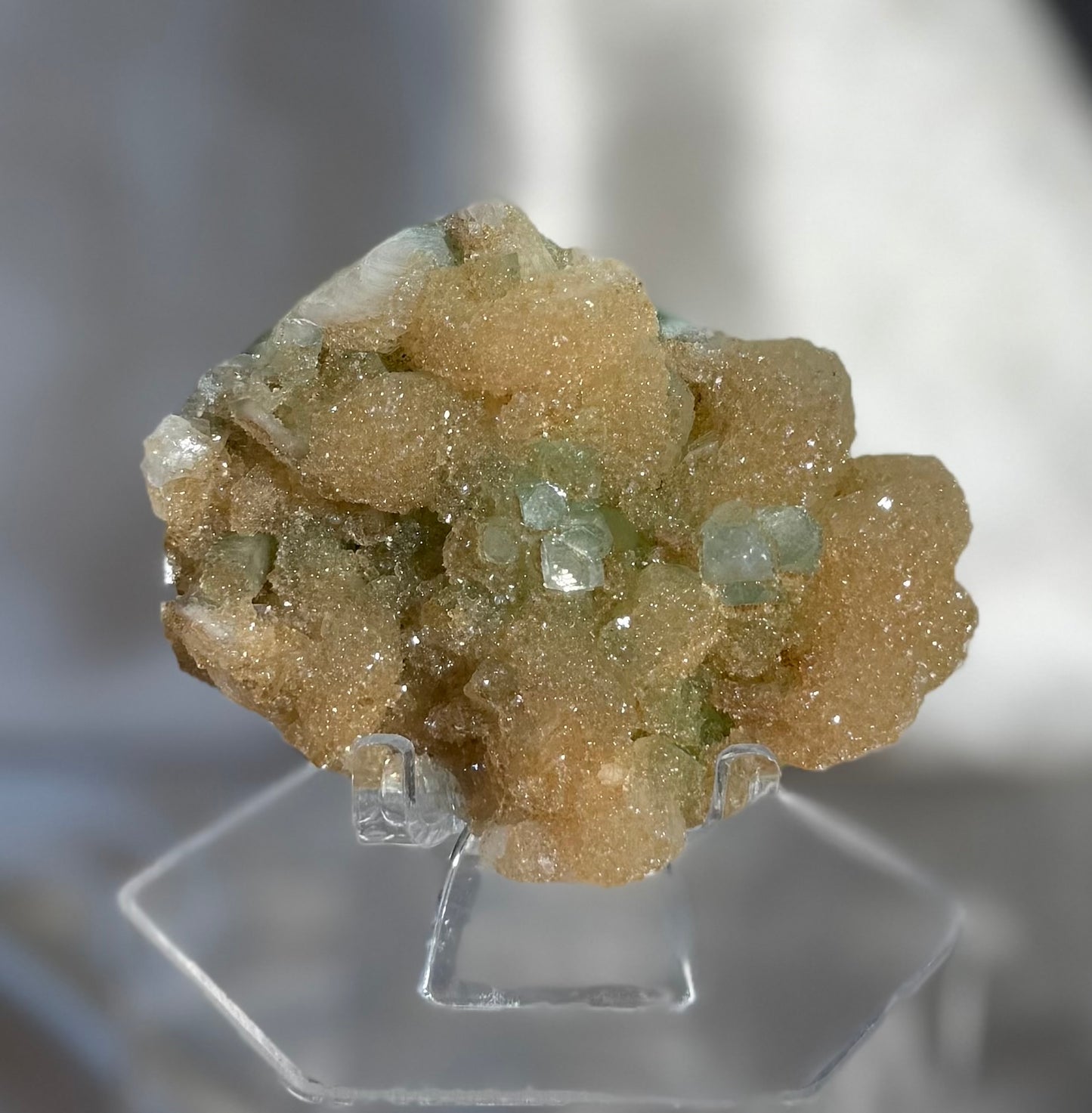 Sugary Stilbite with Green Apophyllite H