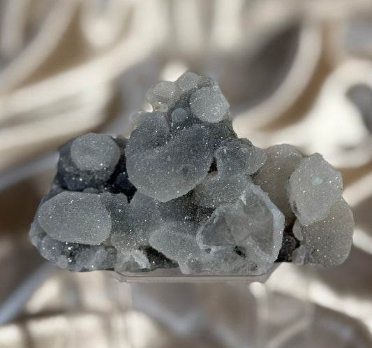 “Frosted pocket” Black Chalcedony F