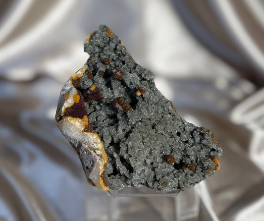 ‘Toadstool Pocket’ Gyrolite on Green Chalcedony B