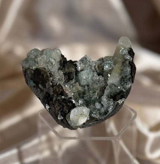 ‘Lemon Blossom’ Green Apophyllite with Yellow Stilbite A