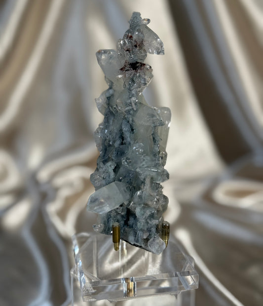 Deep Blue Chalcedony with Apophyllite A
