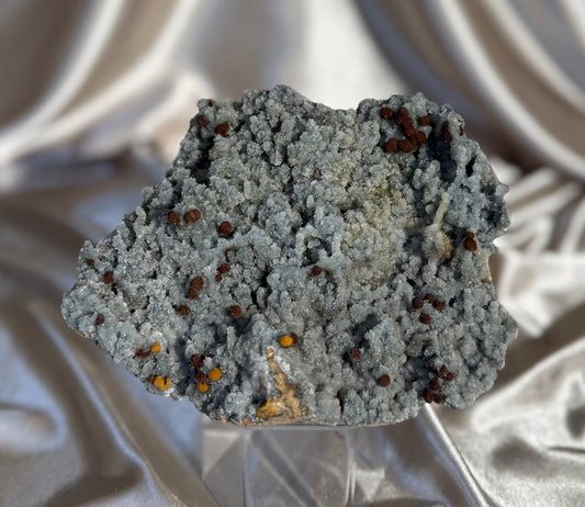 ‘Toadstool Pocket’ Gyrolite on Green Chalcedony A