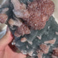 Red Stilbite on Navy Blue Chalcedony A