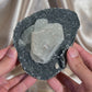 Coated calcite on Blue Quartz
