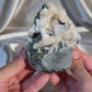 Calcite on Black Chalcedony