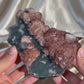 Red Stilbite on Navy Blue Chalcedony C