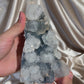 Apophyllite on Blue Chalcedony A