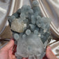 Coated Calcite on Blue Chalcedony Stalactites
