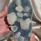 Coated Calcite on Blue Chalcedony A